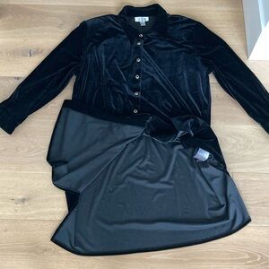 Chic Black Velvet Midi Dress